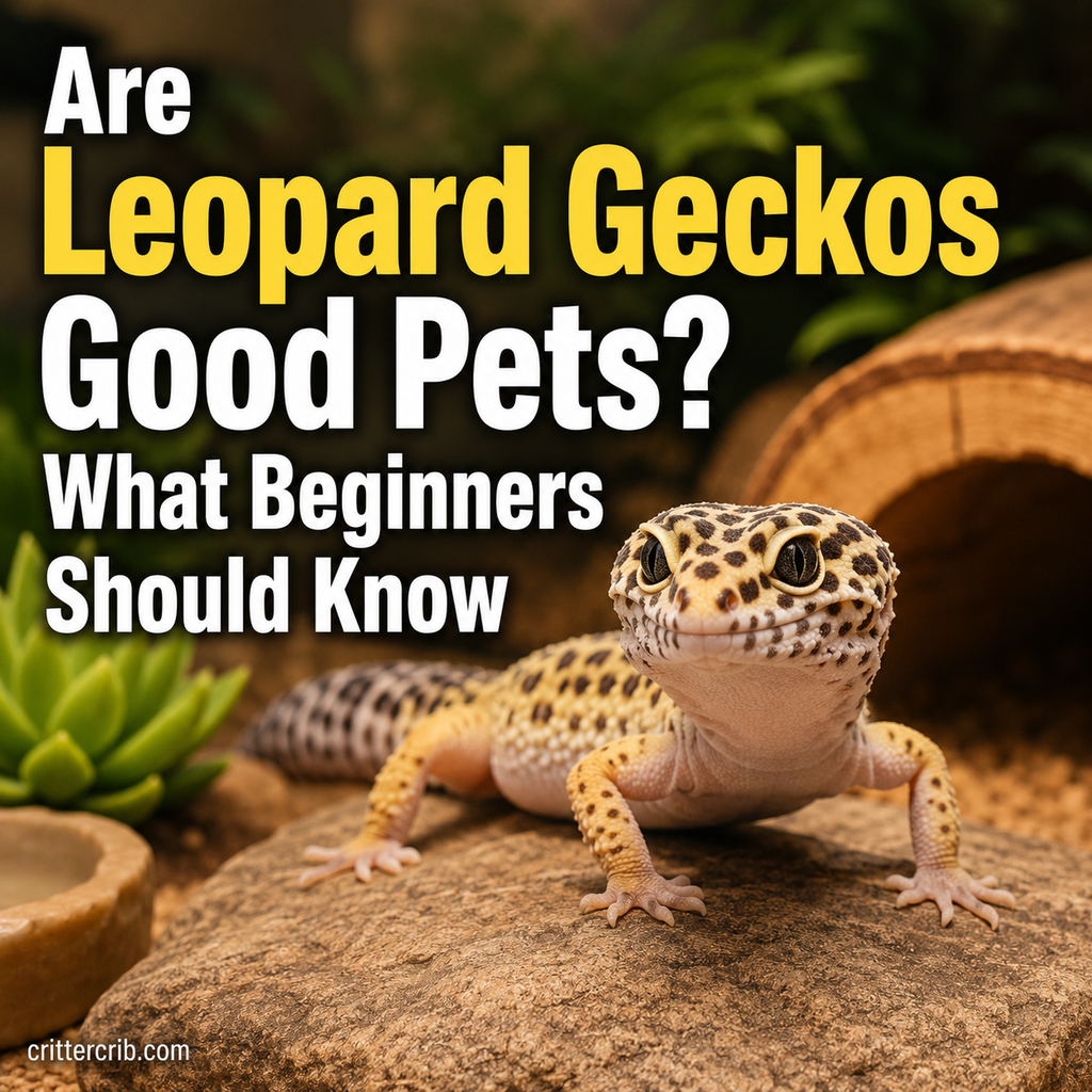 Leopard gecko in a natural terrarium habitat for beginner reptile owners