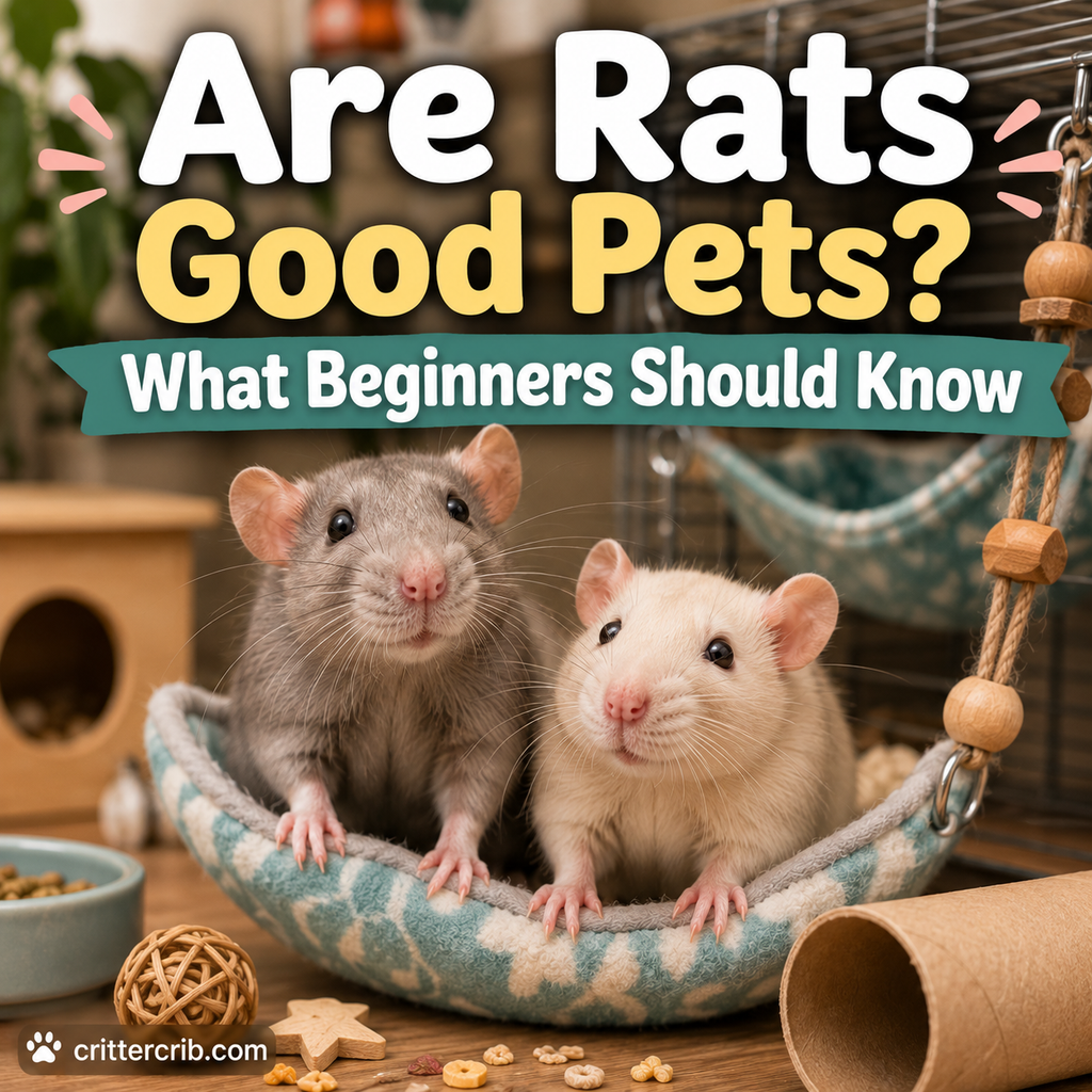 Two pet rats relaxing together in a hammock inside a comfortable enriched habitat