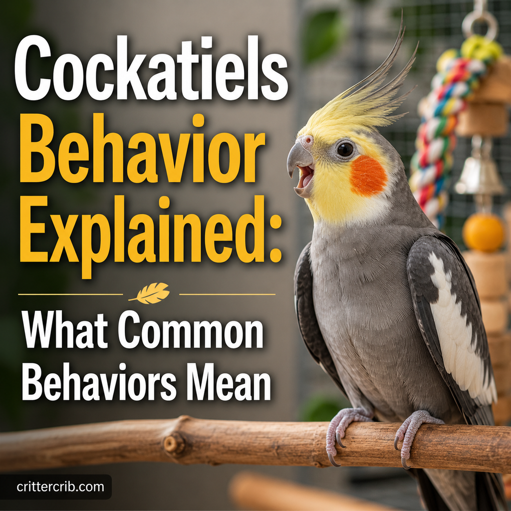Cockatiel displaying expressive body language with raised crest