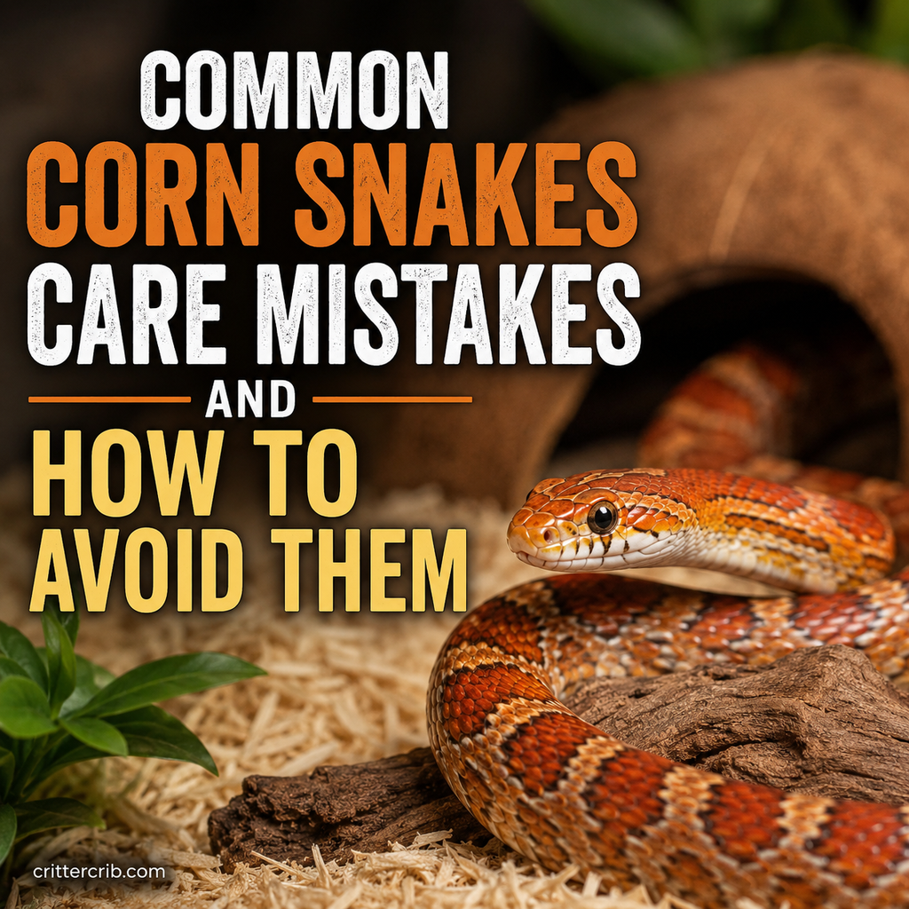 Corn snake in a natural enclosure illustrating common corn snake care mistakes and how to avoid them