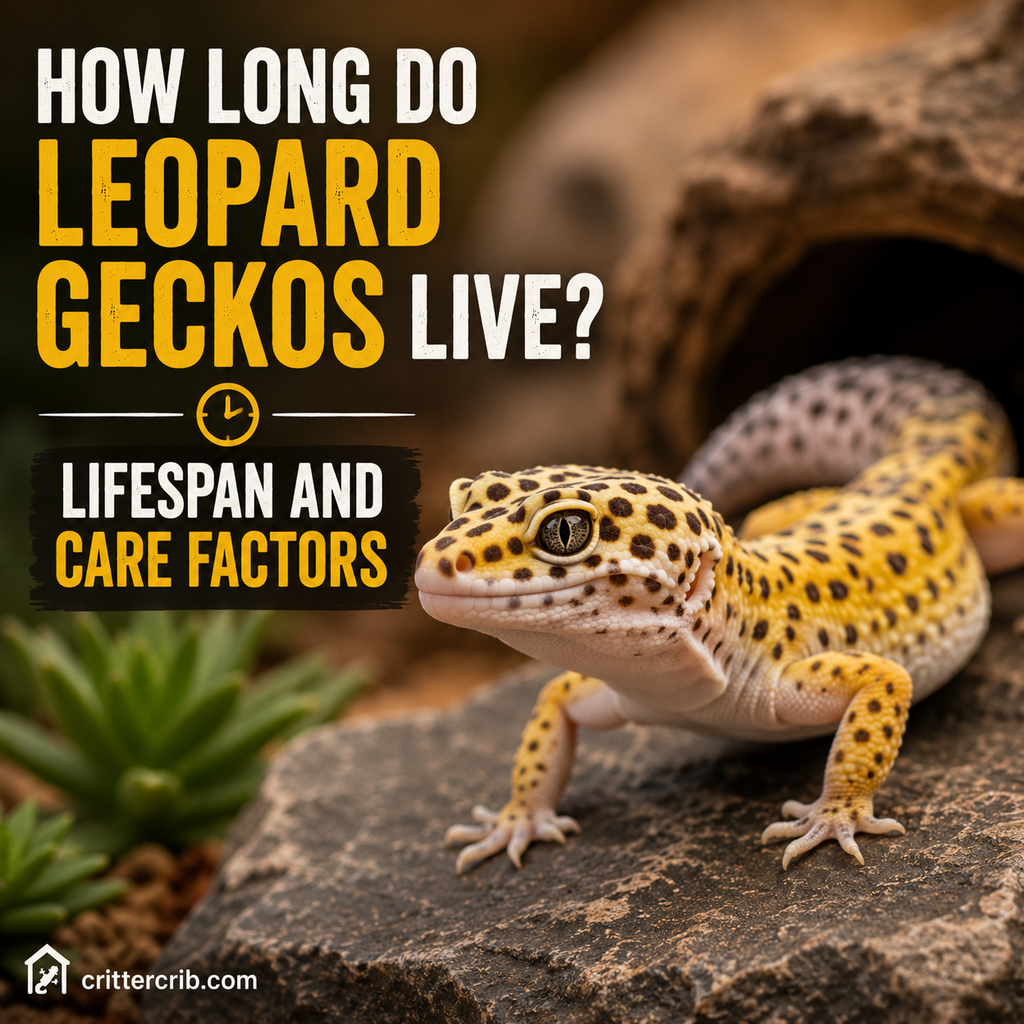 Leopard gecko in a naturalistic terrarium illustrating leopard gecko lifespan and care