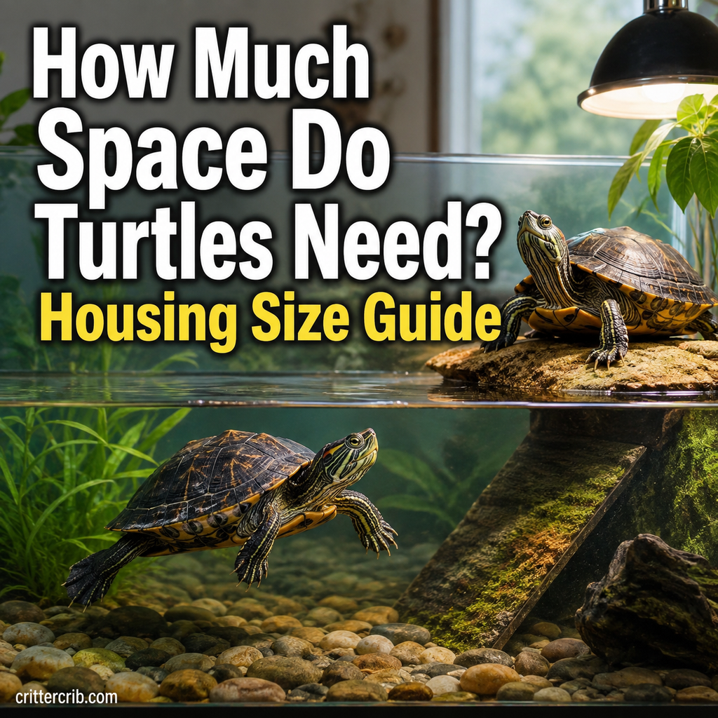Aquatic turtles in a spacious tank with swimming and basking areas