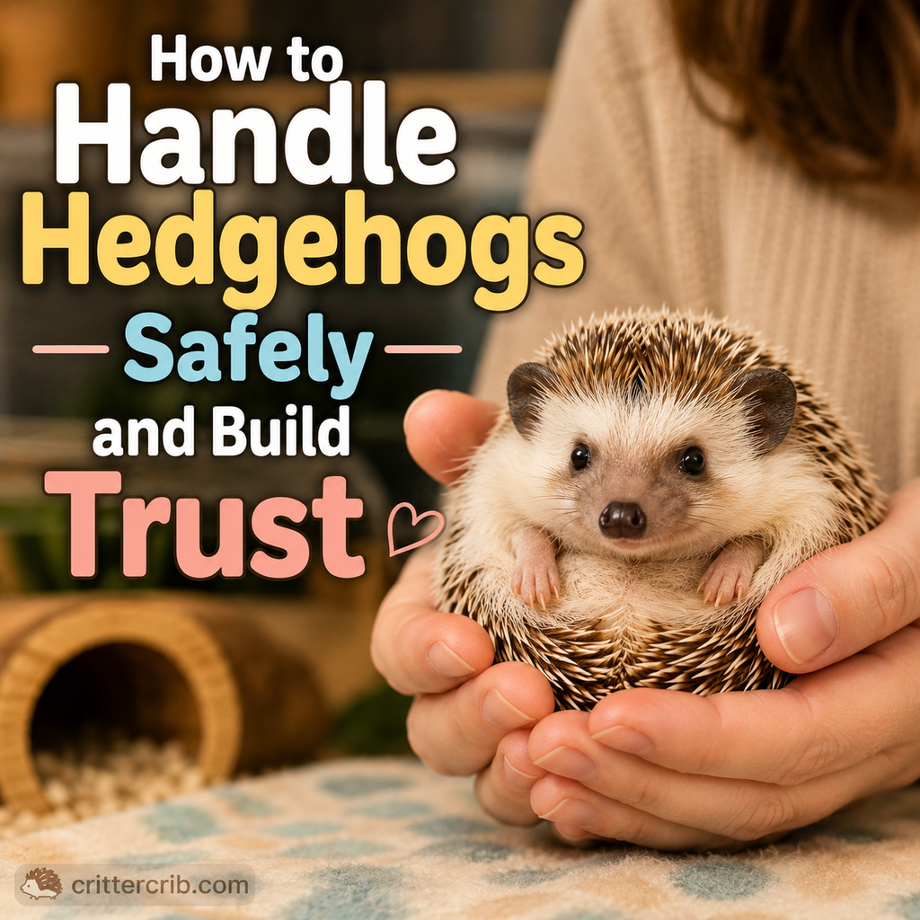 Hedgehog being gently supported in both hands during safe handling