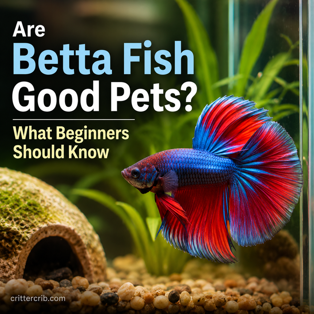 Colorful betta fish swimming in a planted aquarium for a beginner betta fish care guide.