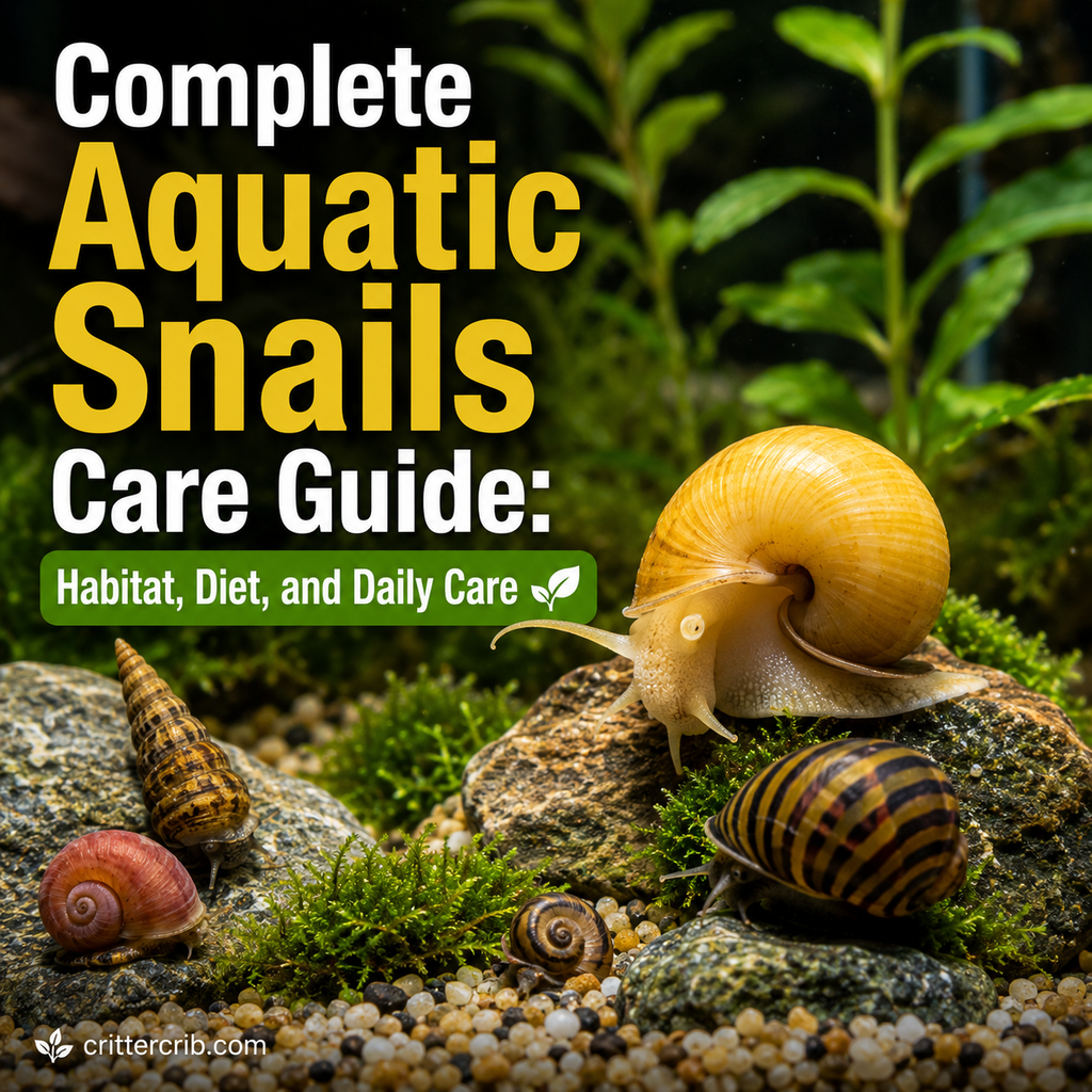 Aquatic snails exploring a planted freshwater aquarium for a complete snail care guide