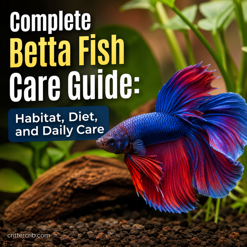 Colorful betta fish in a planted aquarium for a complete betta fish care guide
