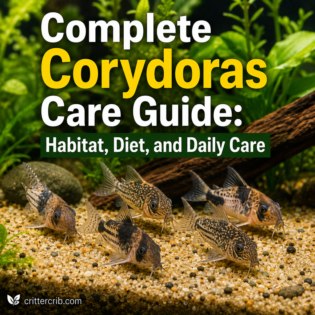 Group of Corydoras catfish foraging on sand in a planted freshwater aquarium