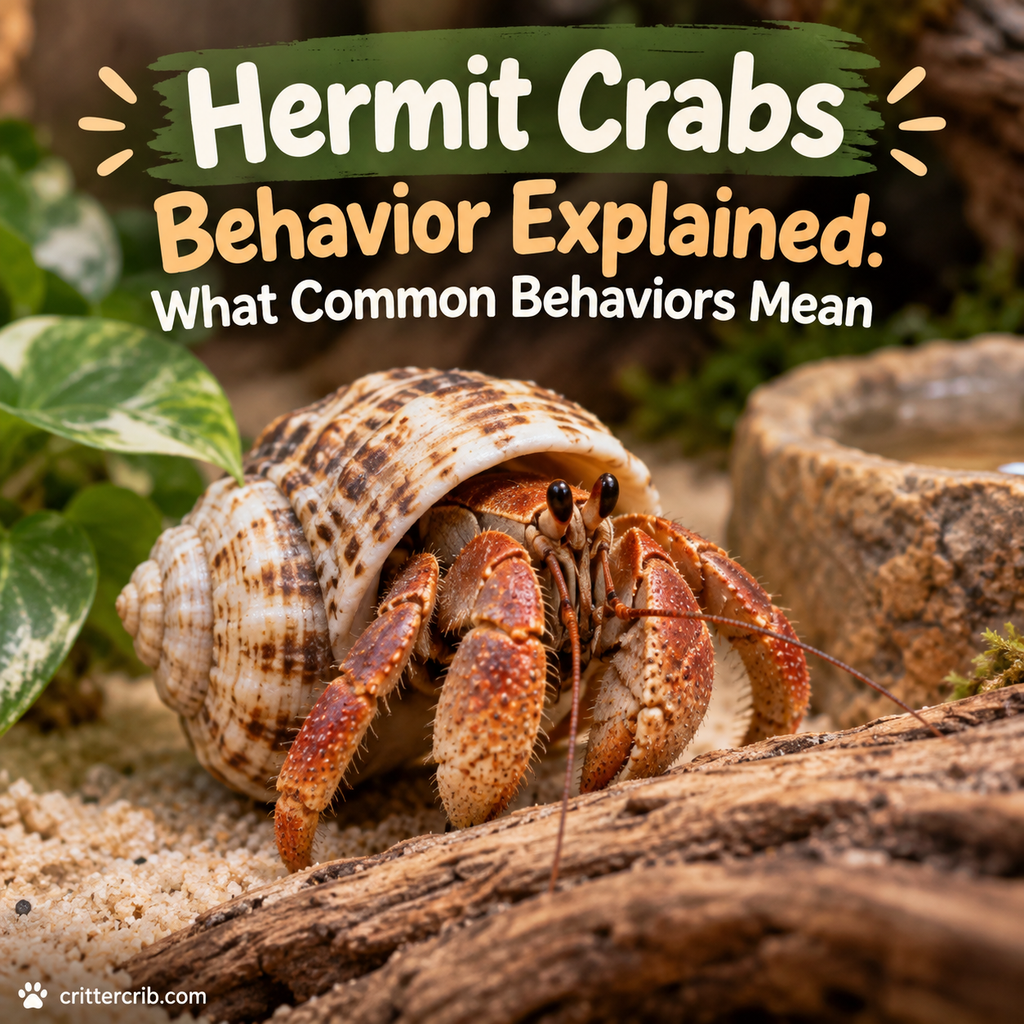 Hermit crab in a natural terrarium illustrating common hermit crab behaviors