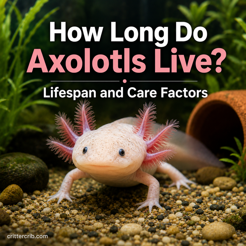 Axolotl in a planted aquarium representing lifespan and long-term care