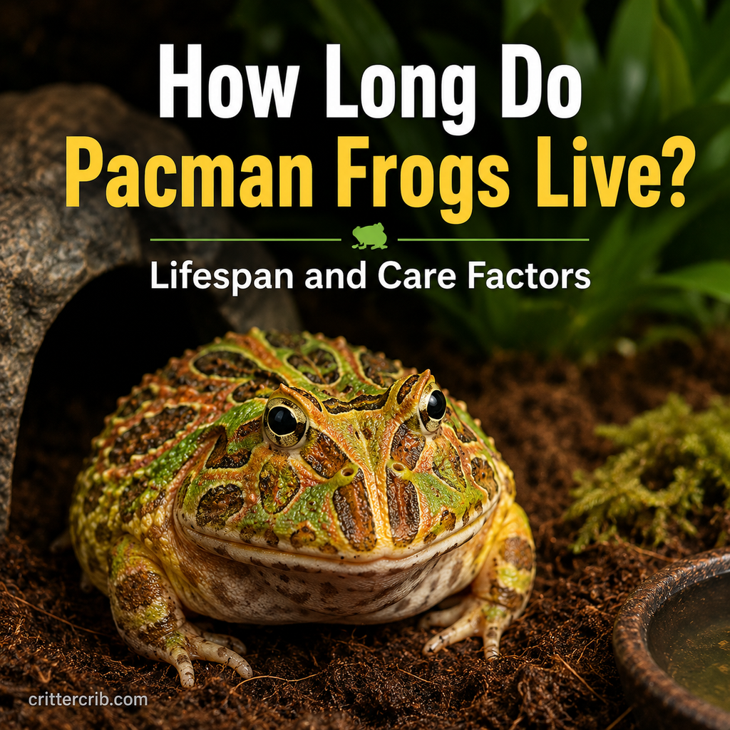 Pacman frog in a natural terrarium illustrating lifespan and care factors