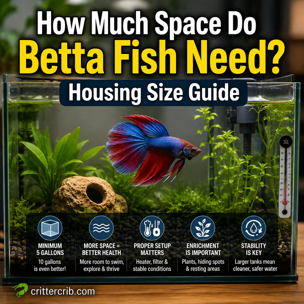Betta fish swimming in a spacious planted aquarium illustrating proper betta tank size and housing