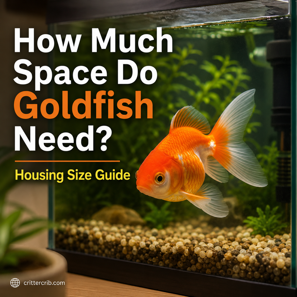Goldfish swimming in a spacious aquarium for a guide about how much space goldfish need