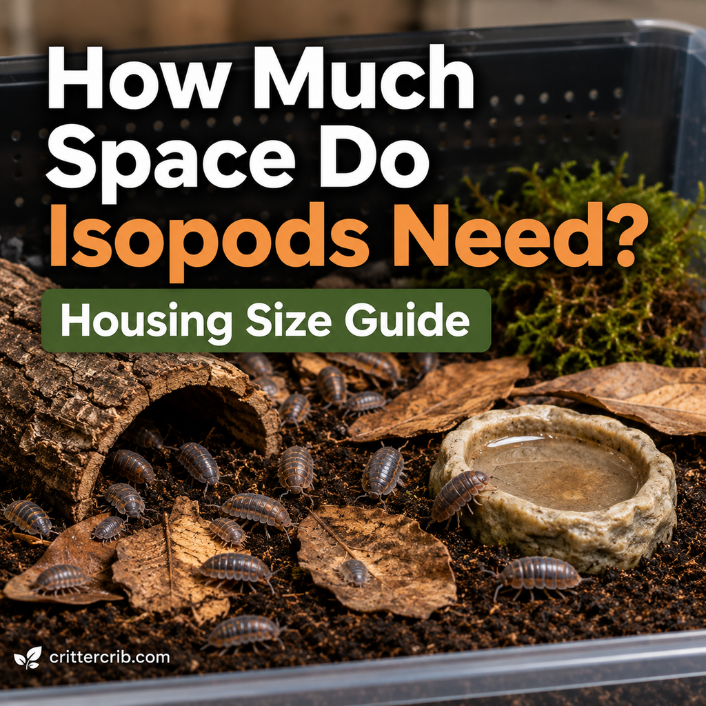 Isopod enclosure with substrate, leaf litter, cork bark, and hiding areas for a healthy colony