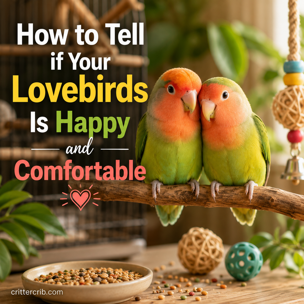 Two relaxed lovebirds sitting closely together on a natural perch in a comfortable indoor habitat.