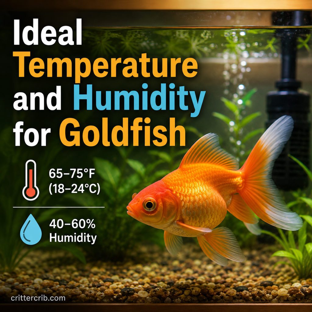 Goldfish swimming in a planted aquarium illustrating the ideal water temperature for healthy goldfish care.