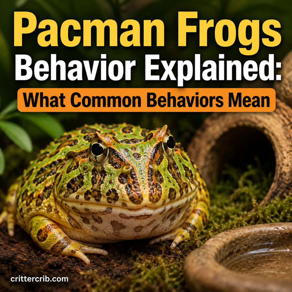 Pacman frog in a terrarium illustrating common Pacman frog behaviors